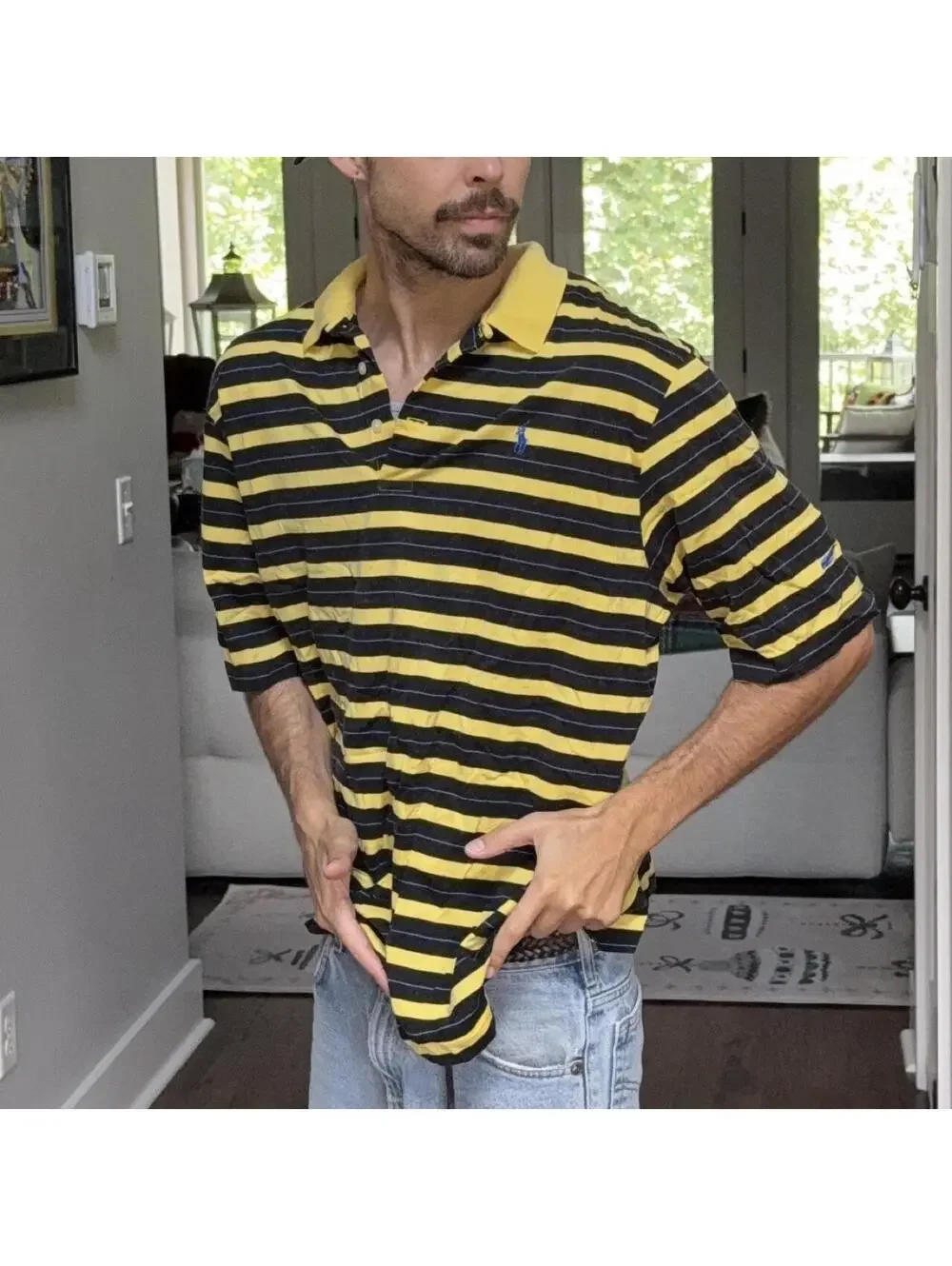 💛 Polo Golf Ralph Lauren Striped Rugby Polo Shirt